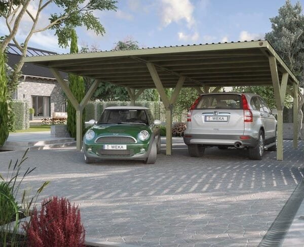 Carport double WEKA 609 imprégné 604 x 621 cm