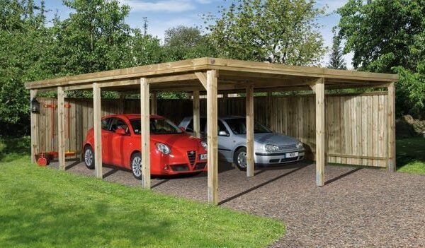Carport double WEKA 618 Imprégné 603 x 802cm