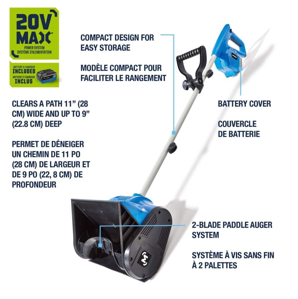 Pelle à neige sans fil à une phase Mastercraft 20 V – Image 6